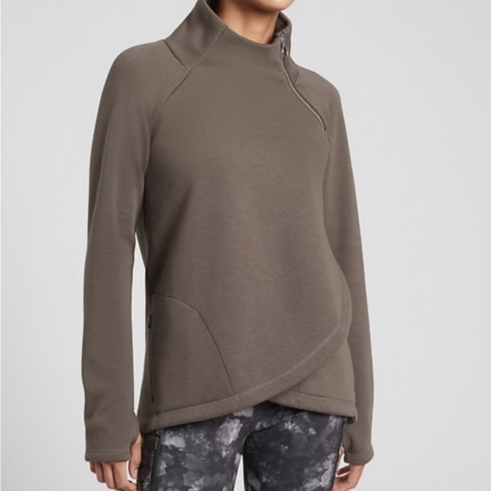 Athleta Cozy Karma Asymmetrical Pullover Sweatshirt